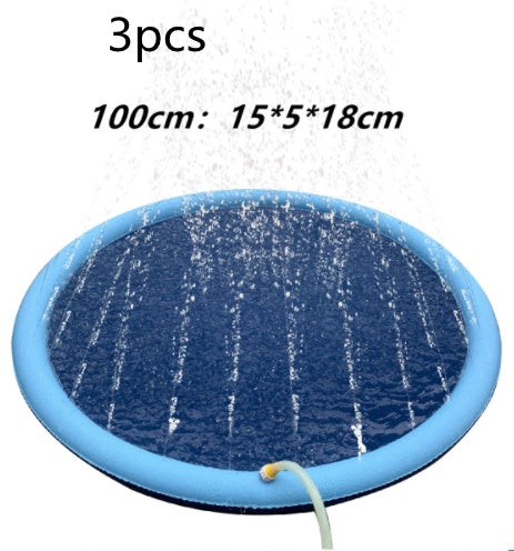 Luxury Pet Water Spray Splash Pad for Kids & Pets🐾 Pet Dog Pool Summer Outdoor Water Toys Gifting By Julia M Blue100cm3pcs