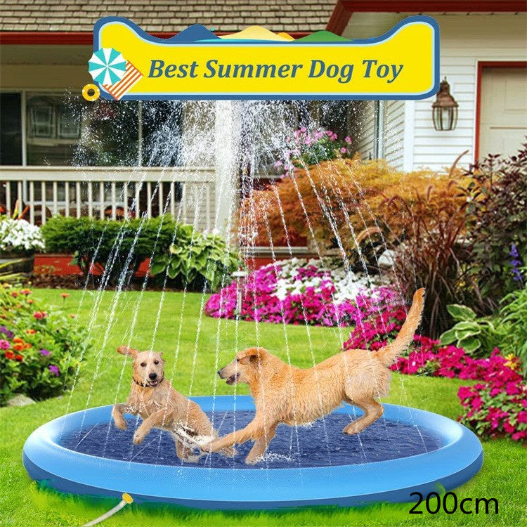 Luxury Pet Water Spray Splash Pad for Kids & Pets🐾 Pet Dog Pool Summer Outdoor Water Toys Gifting By Julia M Blue 2m