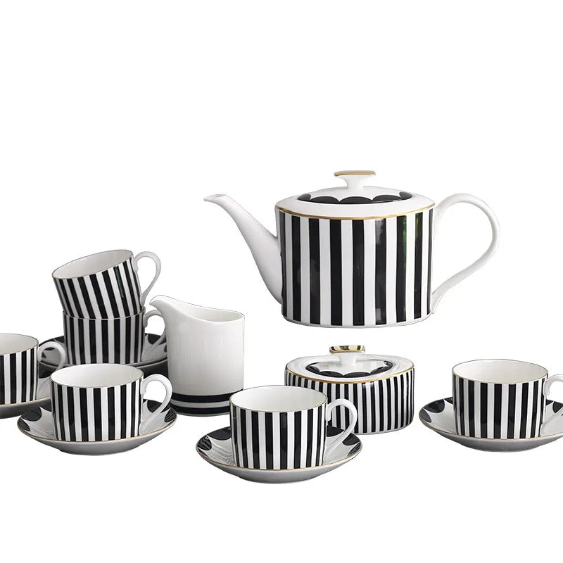 Elegant Ceramic Coffware Set with Mugs, Pot, and Tray for Weddings coffee tea sets gifting by julia m