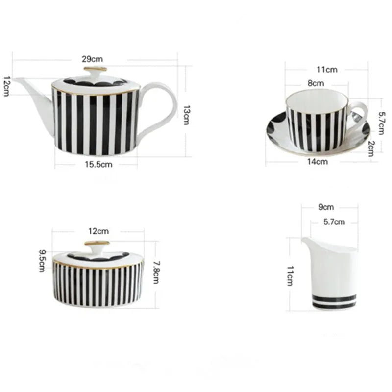 Elegant Ceramic Coffware Set with Mugs, Pot, and Tray for Weddings coffee tea sets gifting by julia m