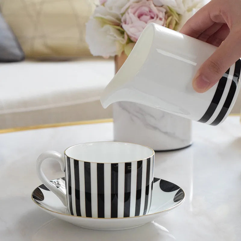 Elegant Ceramic Coffware Set with Mugs, Pot, and Tray for Weddings coffee tea sets gifting by julia m