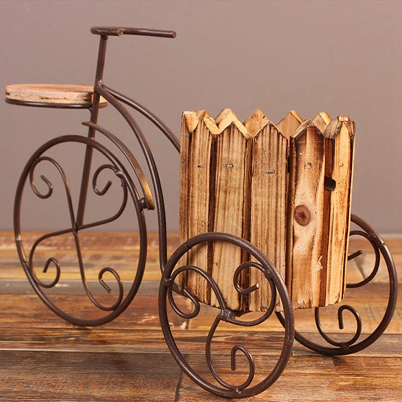 Desktop Planter Garden Pot Garden Supplies Home Decoration European Wrought Iron Bicycle Flower Stand Flower Pot Craft Gifting By Julia M
