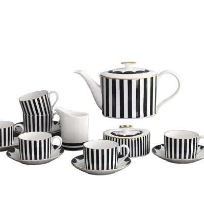 Elegant Ceramic Coffware Set with Mugs, Pot, and Tray for Weddings coffee tea sets gifting by julia m 15 Pieces Set