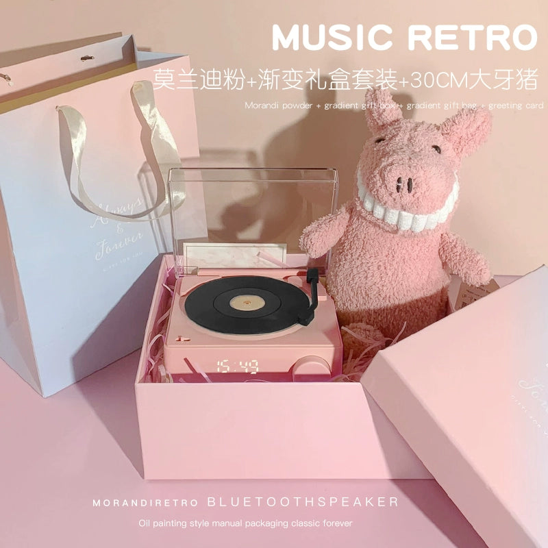 Gift for Girlfriend Niche Style Fancy Graduate Day gifting by julia m Morandi Powder + Sunrise Gradient Gift Box + Gradient Gift Bag(30cm big tooth pig)