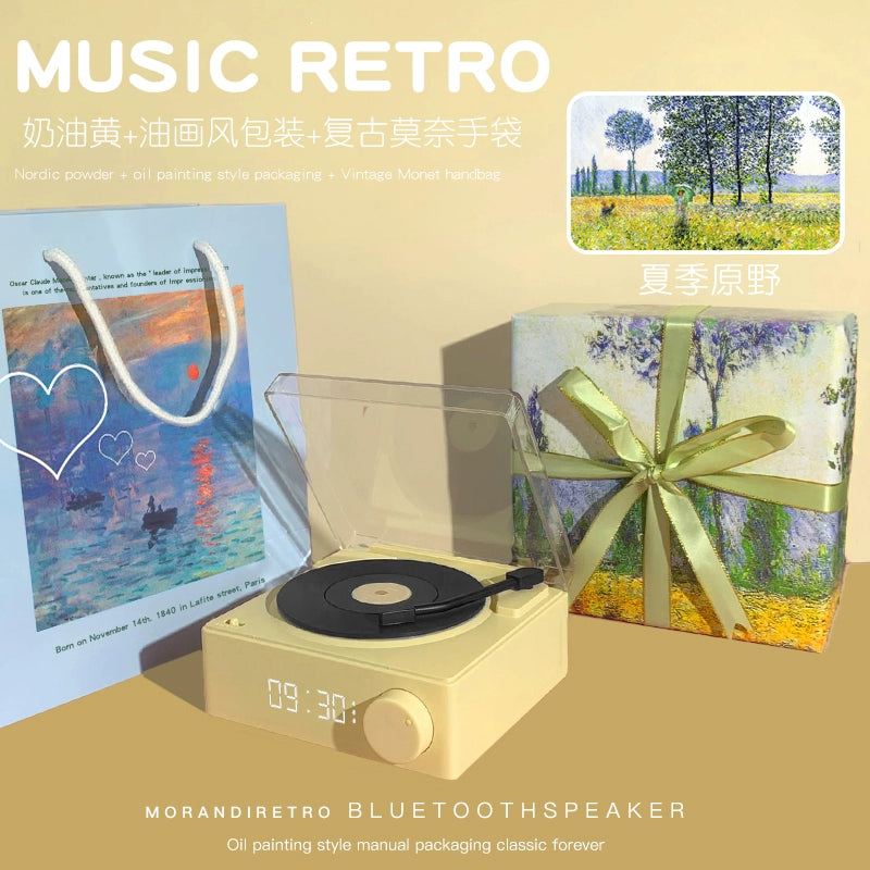 Gift for Girlfriend Niche Style Fancy Graduate Day gifting by julia m Cream yellow + Retro oil painting wind handmade packaging(Monet Retro Handbag)