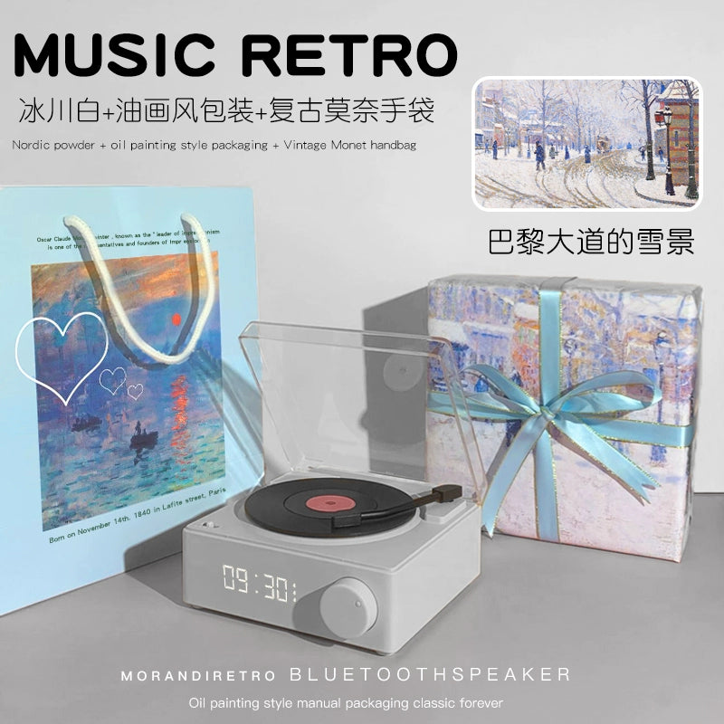 Gift for Girlfriend Niche Style Fancy Graduate Day gifting by julia m Glacier White + Retro oil painting wind handmade packaging(Monet Retro Handbag)