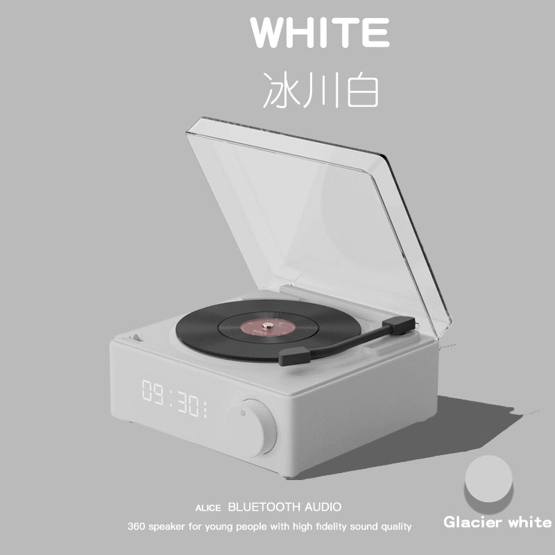 Gift for Girlfriend Niche Style Fancy Graduate Day gifting by julia m Glacier White ~ Upgrade Bluetooth 5.0 + Creative Alarm Clock(Classy dust cover)