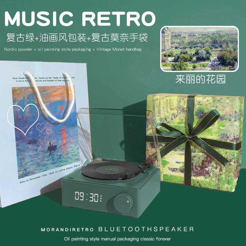 Gift for Girlfriend Niche Style Fancy Graduate Day gifting by julia m Retro Green + Retro oil painting wind handmade packaging(Monet Retro Handbag)