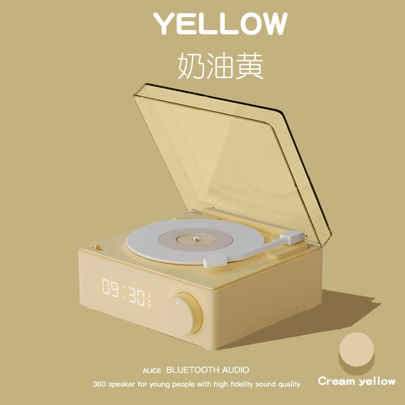 Gift for Girlfriend Niche Style Fancy Graduate Day gifting by julia m Cream Yellow ~ Upgrade Bluetooth 5.0 + Creative Alarm Clock(Classy dust cover)