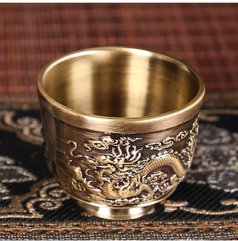 Vintage Bronze Kung Fu Tea Set with Gift Box Tray Coffee & tea sets gifting by julia m