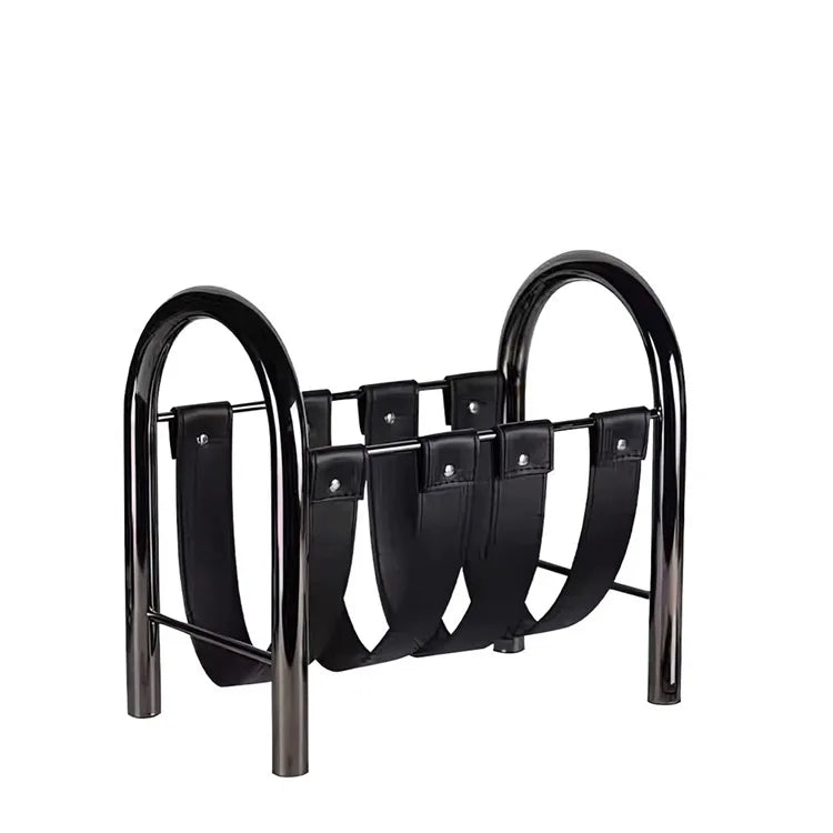Modern Luxury Metal Leather Magazine Rack Bookshelf Home Decoration Ornaments Bookshelf Model Division Housewarming Gift Gifting By Julia M Black CHINA