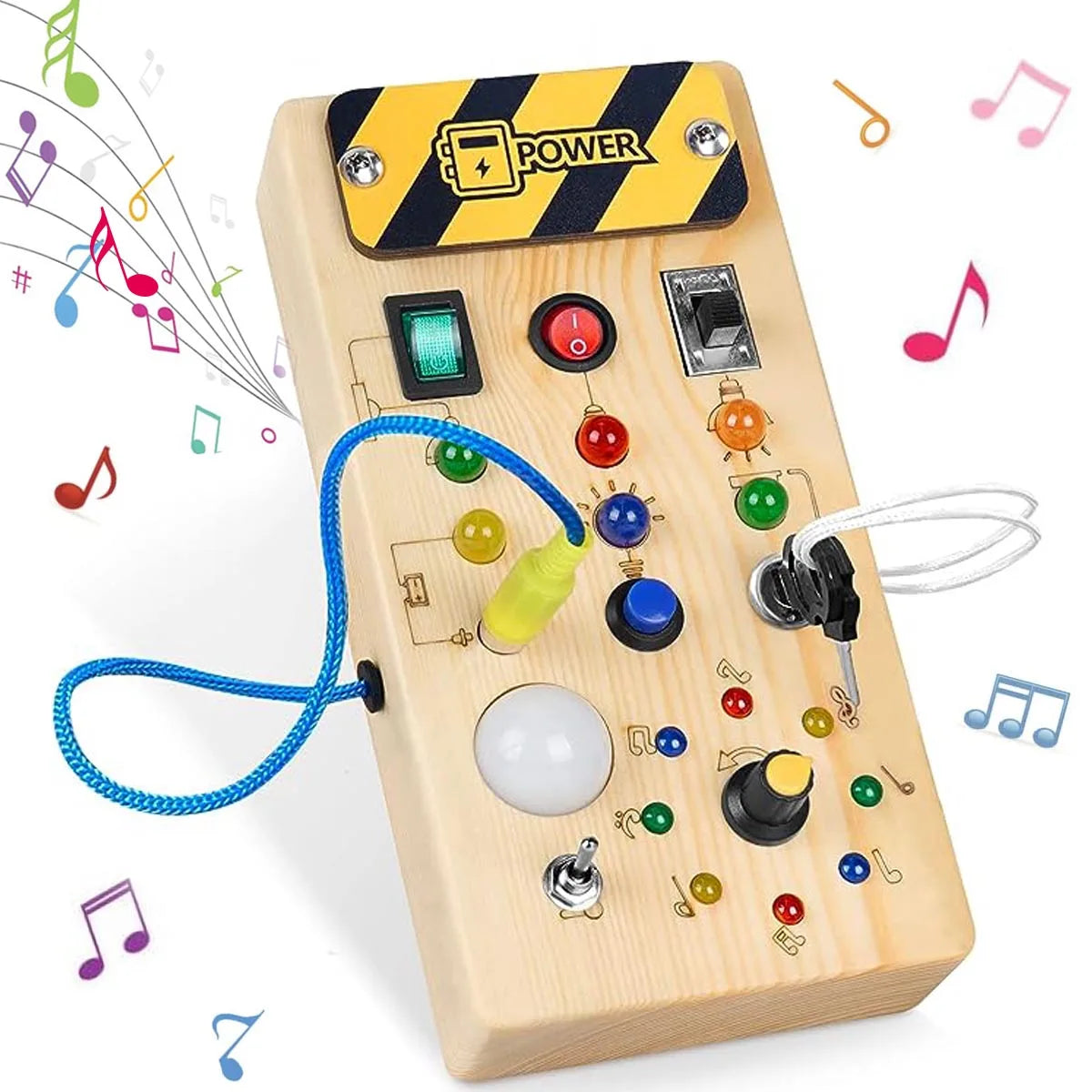 Montessori Busy Board with LED Light Switch for 2-4 Years Old Montessori Busy Board Sensory Toys Gifting By Julia M