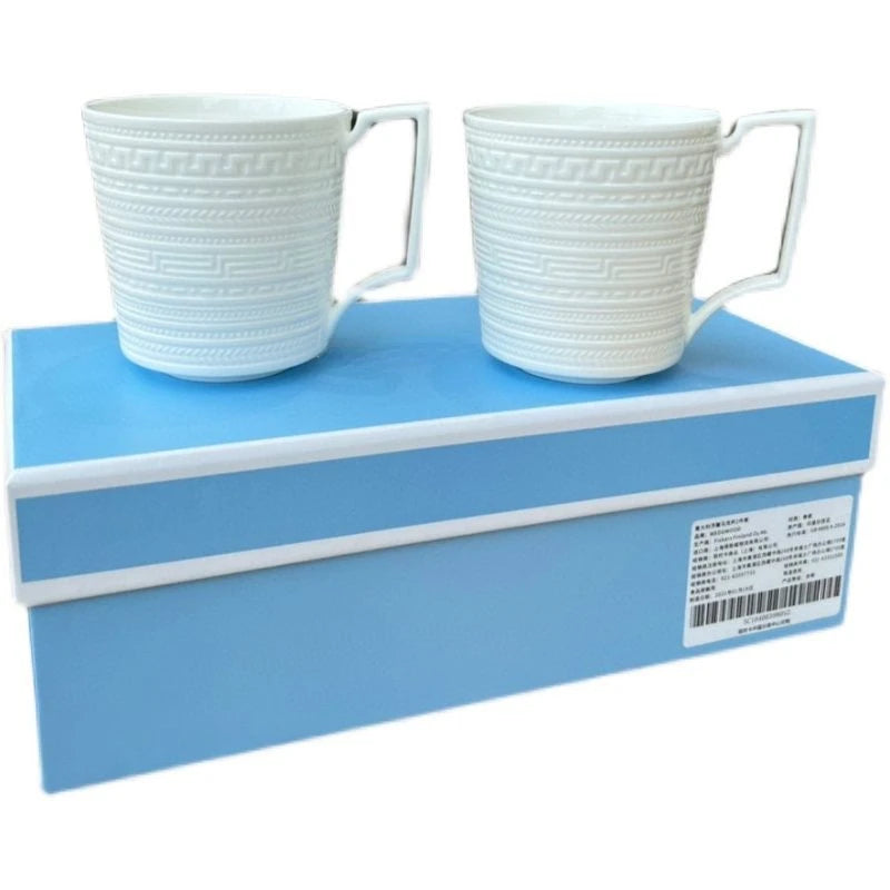 Elegant Bone China Mug Set with Gift Box - Noble Live Relief Series mug tumbler set gifting by julia m