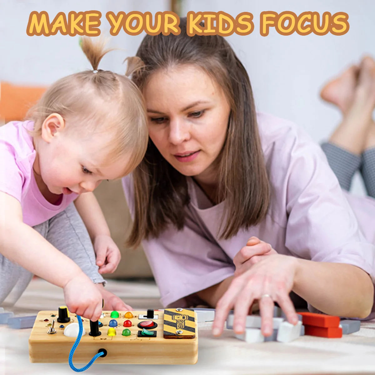 Montessori Busy Board with LED Light Switch for 2-4 Years Old Montessori Busy Board Sensory Toys Gifting By Julia M