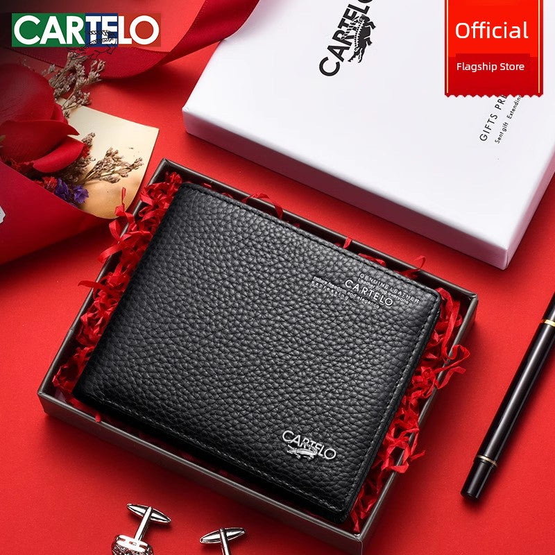 Men Genuine Leather Gift Wallet for Husband Valentine's Day gifting by julia m