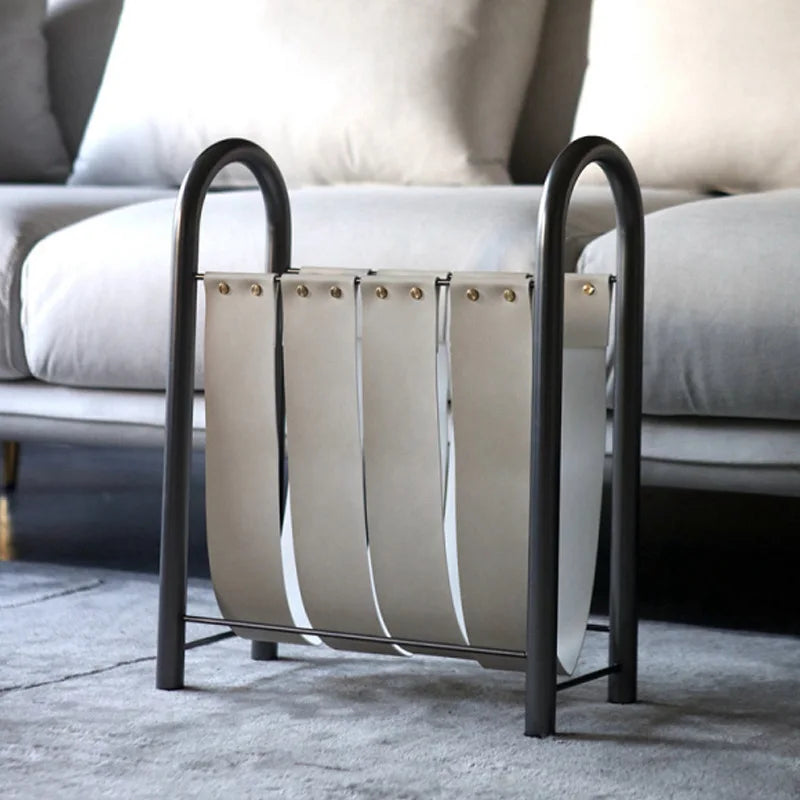 Modern Luxury Metal Leather Magazine Rack Bookshelf Home Decoration Ornaments Bookshelf Model Division Housewarming Gift Gifting By Julia M White - L CHINA