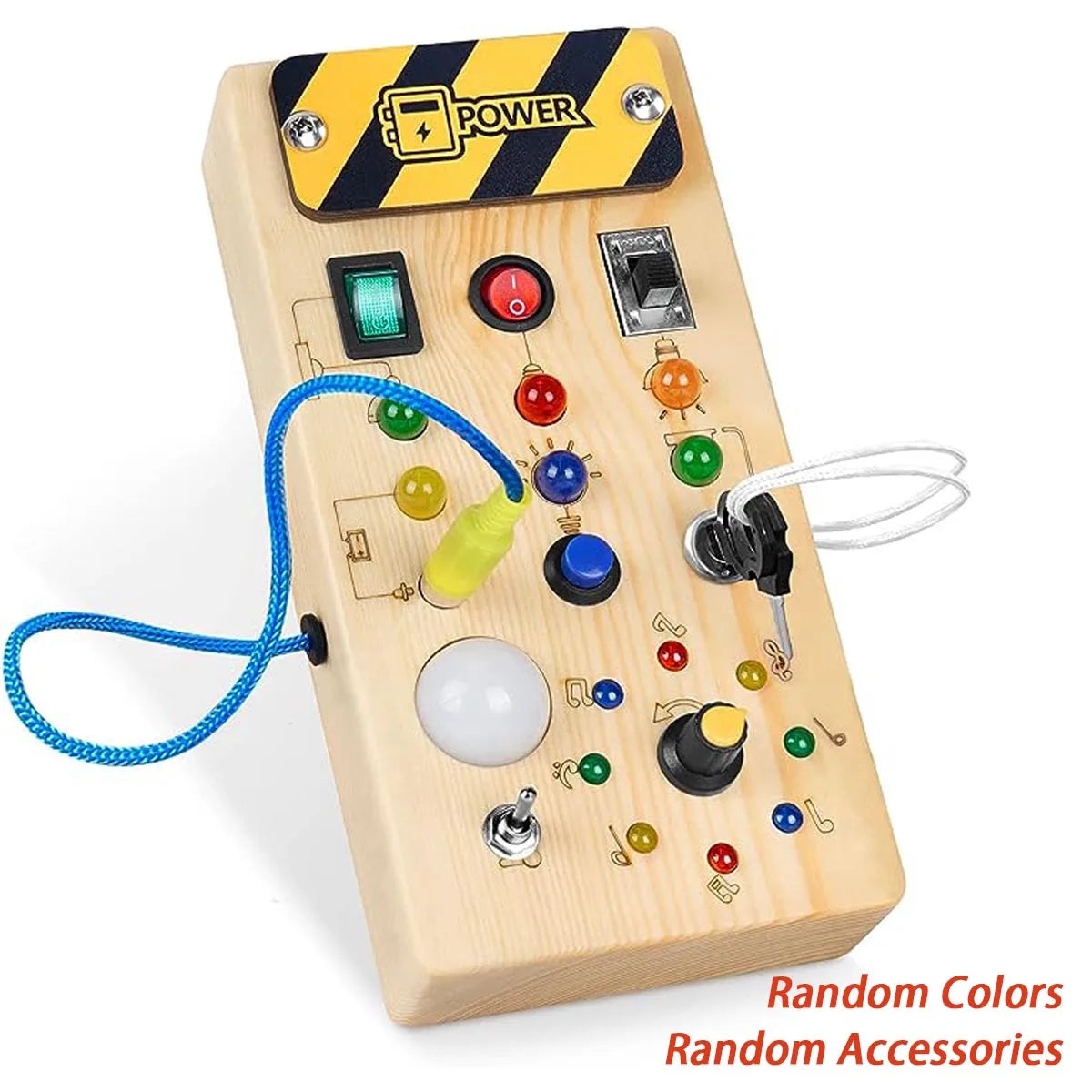 Montessori Busy Board with LED Light Switch for 2-4 Years Old Montessori Busy Board Sensory Toys Gifting By Julia M Wooden Busy Board