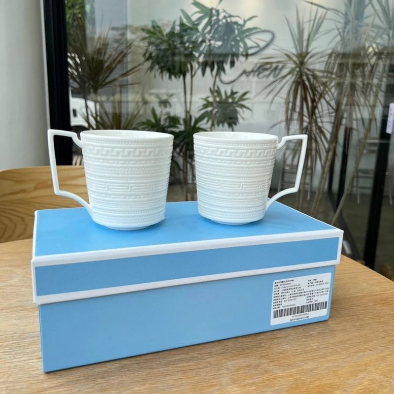 Elegant Bone China Mug Set with Gift Box - Noble Live Relief Series mug tumbler set gifting by julia m
