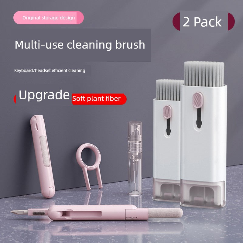Computer Soft Brush Gap Headset Cleaning Pen Keyboard Gifting By Julia M 升级款2件装⭐【粉白*2】(超软植纤维)