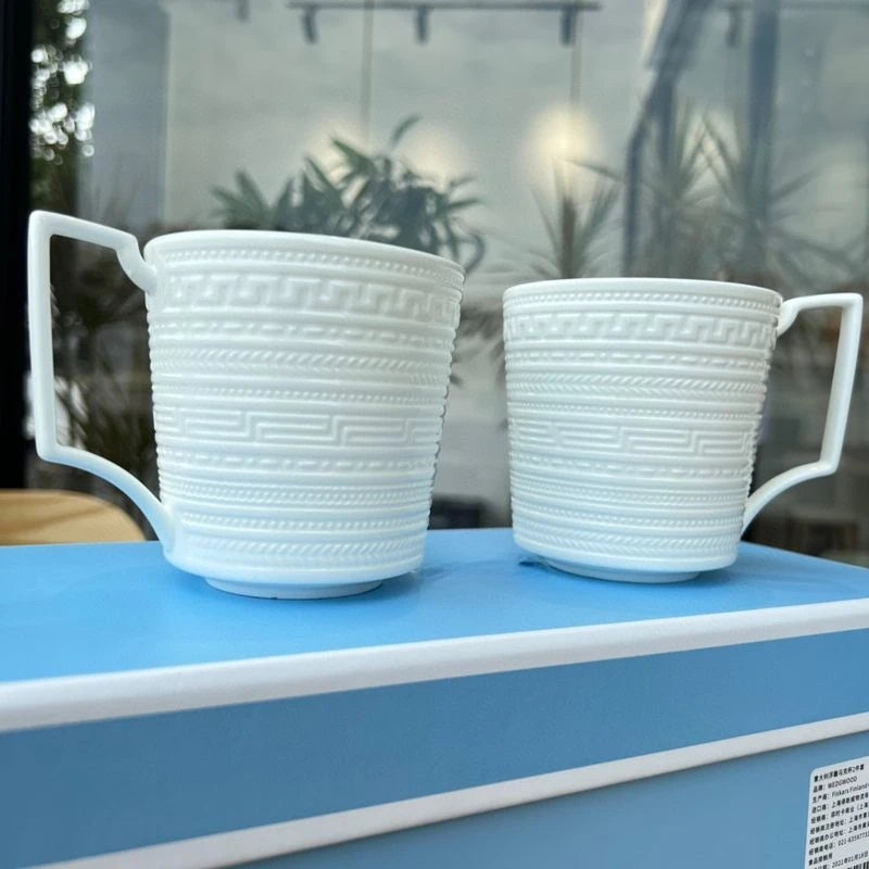 Elegant Bone China Mug Set with Gift Box - Noble Live Relief Series mug tumbler set gifting by julia m