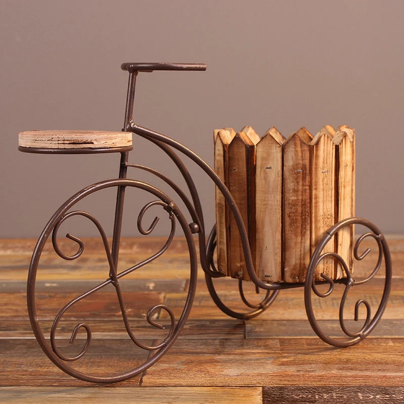 Desktop Planter Garden Pot Garden Supplies Home Decoration European Wrought Iron Bicycle Flower Stand Flower Pot Craft Gifting By Julia M