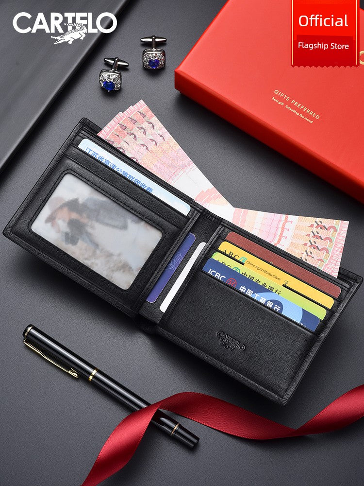 Men Genuine Leather Gift Wallet for Husband Valentine's Day gifting by julia m