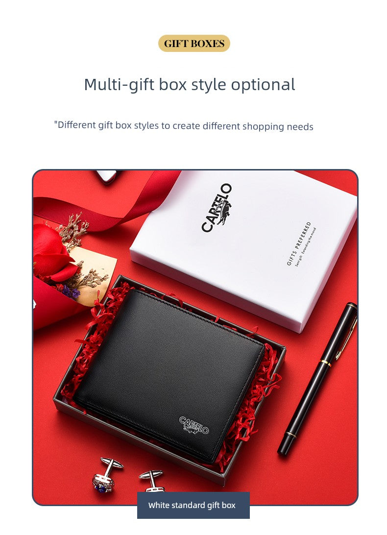 Men Genuine Leather Gift Wallet for Husband Valentine's Day gifting by julia m