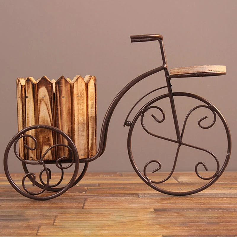Desktop Planter Garden Pot Garden Supplies Home Decoration European Wrought Iron Bicycle Flower Stand Flower Pot Craft Gifting By Julia M