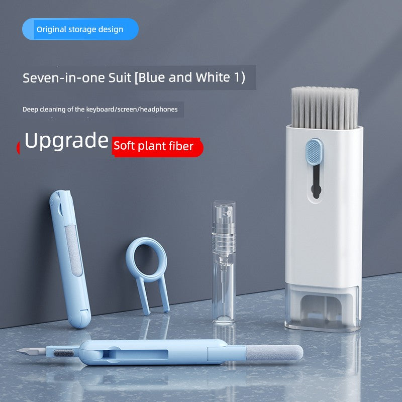 Computer Soft Brush Gap Headset Cleaning Pen Keyboard Gifting By Julia M 升级款⭐7合1【蓝白-超软植纤维】送清洁布-键盘/手机/耳机/屏幕深度清洁
