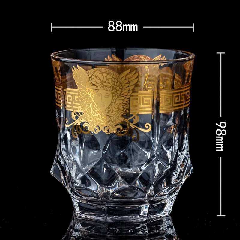 Creative Crystal Whiskey Cup Medusa Gold Portrait Wine Foreign Wine Multi functional Beer Water Cup Gifting By Julia M Cup No. 11 300ml