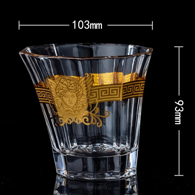 Creative Crystal Whiskey Cup Medusa Gold Portrait Wine Foreign Wine Multi functional Beer Water Cup Gifting By Julia M 26th cup 300ml