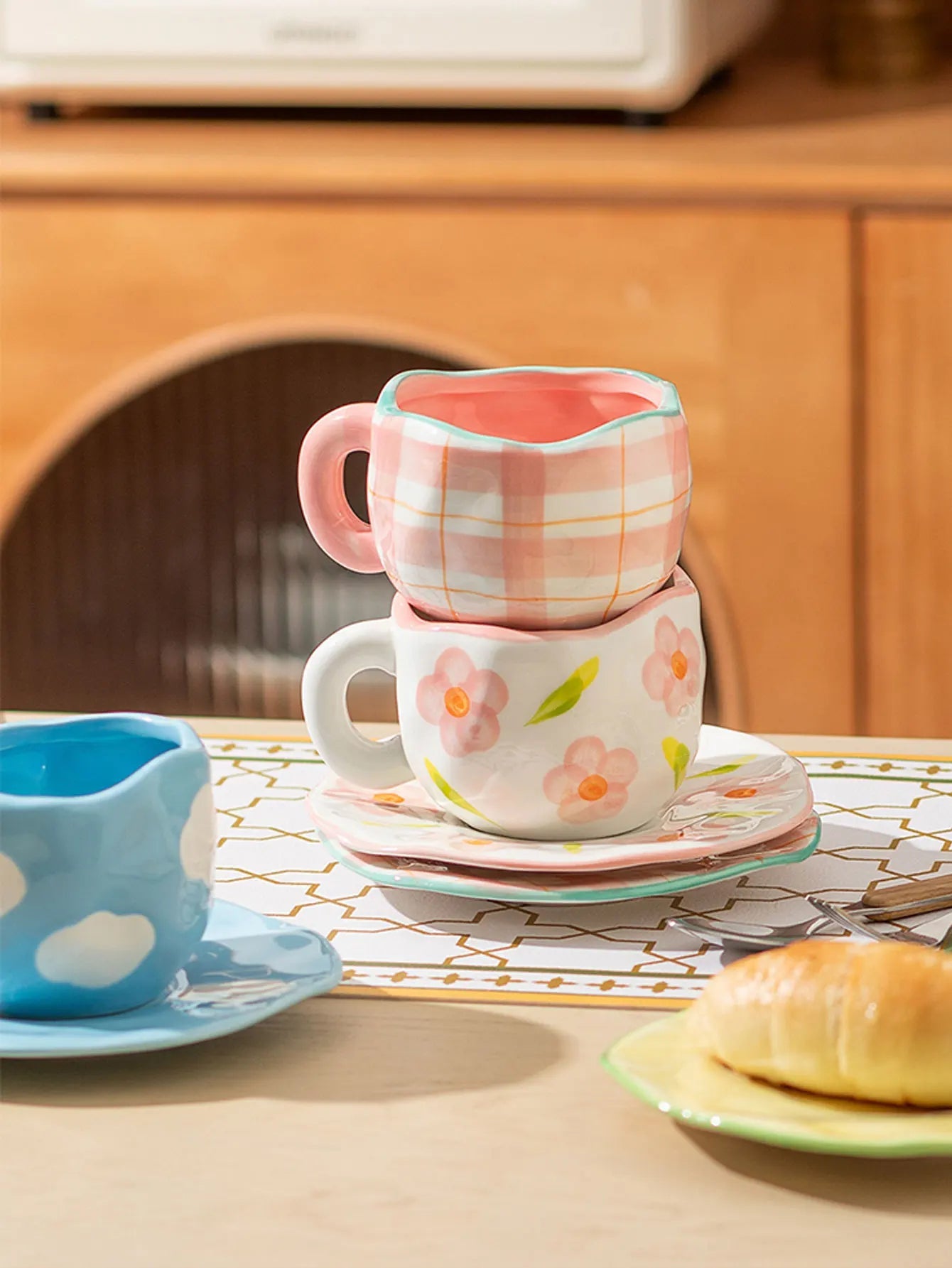 Hand-Painted Flower Ceramic Coffee Cup Set ๐ธ hand painted coffee cup gifting by julia m