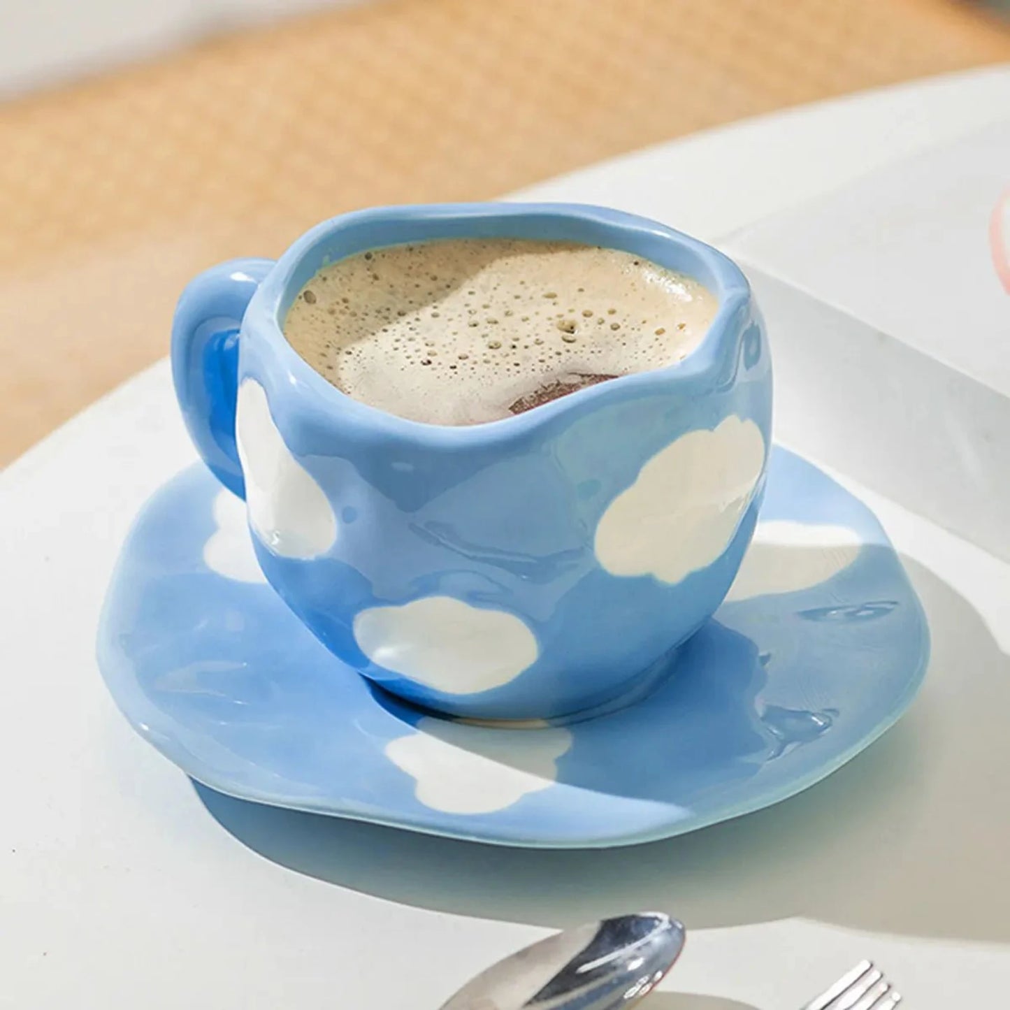 Hand-Painted Flower Ceramic Coffee Cup Set ๐ธ hand painted coffee cup gifting by julia m