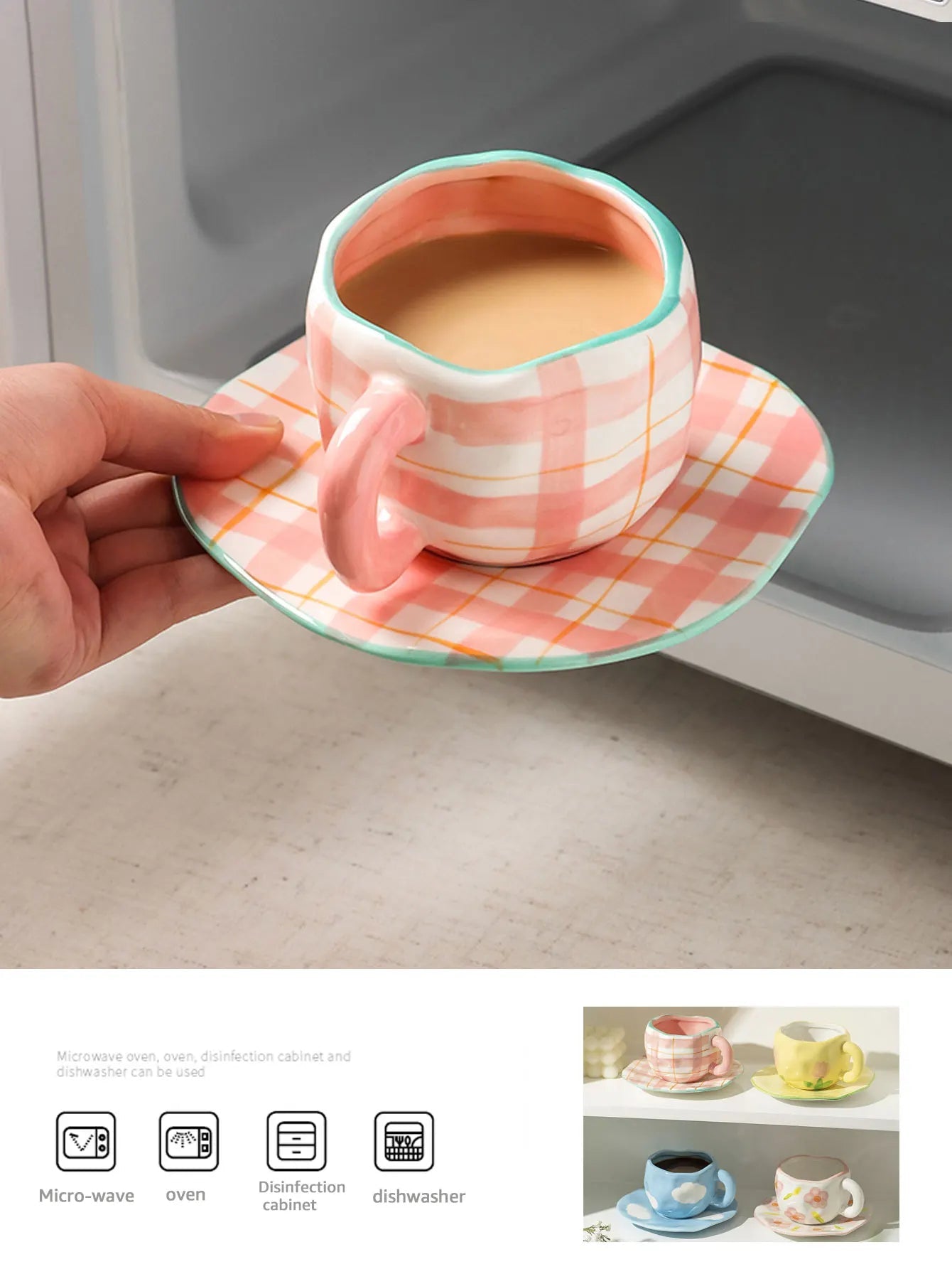 Hand-Painted Flower Ceramic Coffee Cup Set ๐ธ hand painted coffee cup gifting by julia m