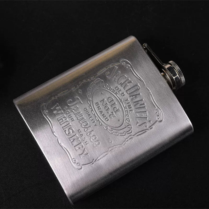 Retro Nostalgic Wine Pot 304 Stainless Steel Thickened Portable Outdoor Travel Portable Small Wine Pot Flat Liquor Bottle Wine Set Gifting By Julia M New flagon silver smooth