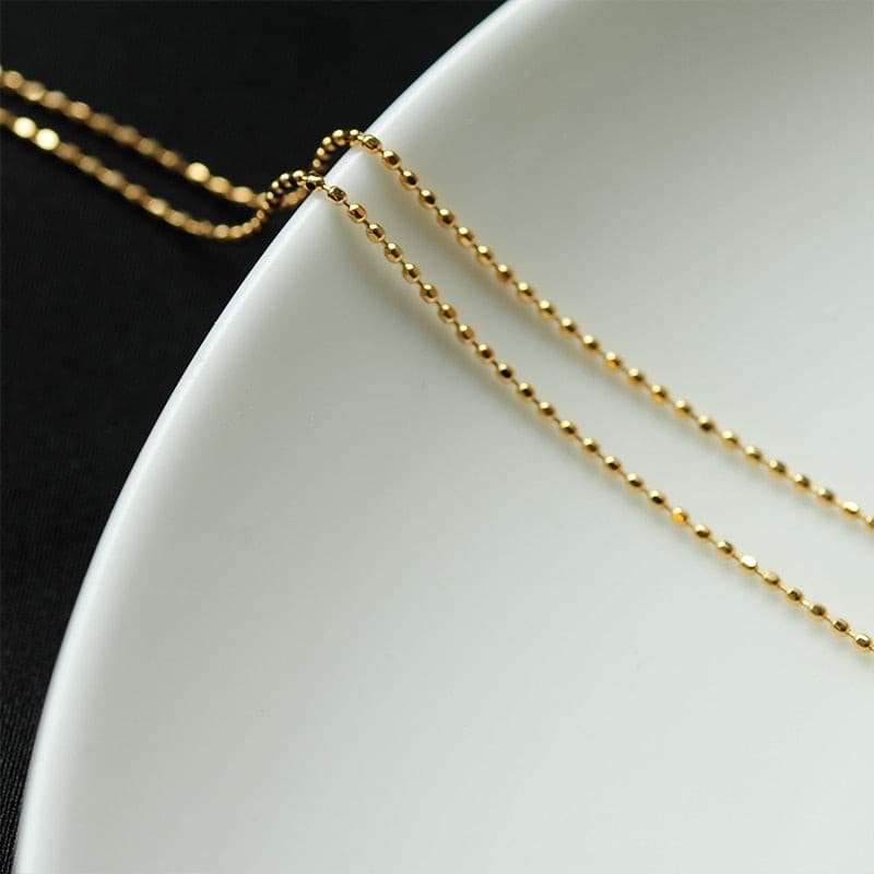 18K Gold Shimmering Needle Beads Chain Necklace Necklaces gifting by julia m
