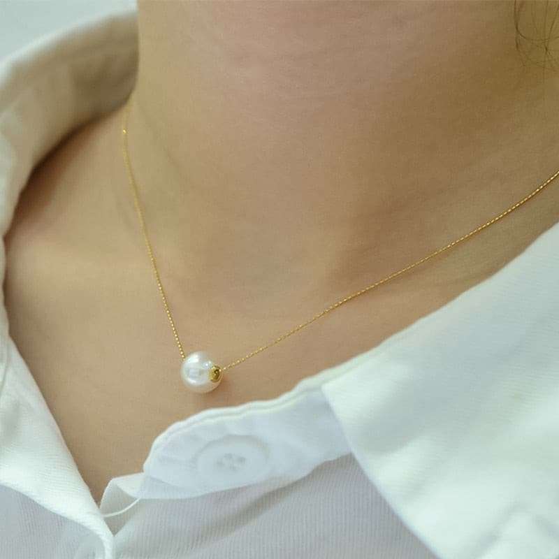 18K Gold Shimmering Needle Beads Chain Necklace Necklaces gifting by julia m