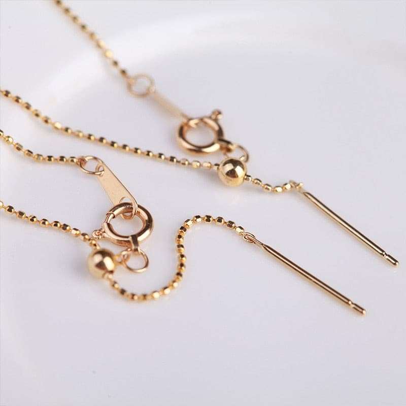 18K Gold Shimmering Needle Beads Chain Necklace Necklaces gifting by julia m