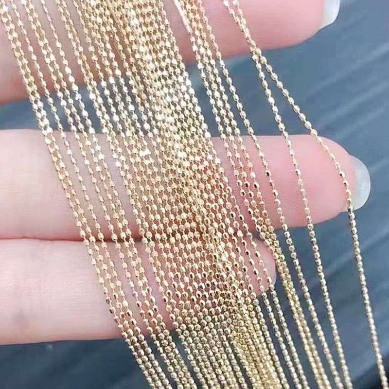 18K Gold Shimmering Needle Beads Chain Necklace Necklaces gifting by julia m
