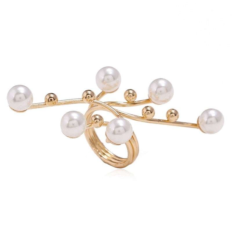 1PC Exaggeration Double Layer Large Pearl Rings Rings Gifting By Julia M GD