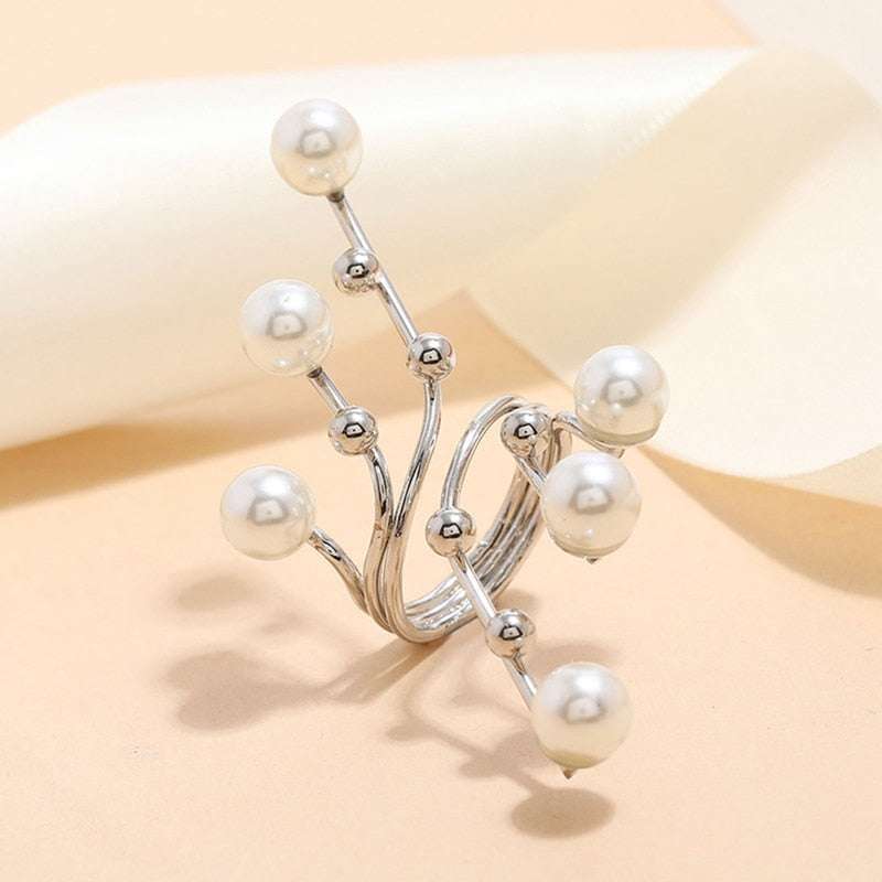 1PC Exaggeration Double Layer Large Pearl Rings Rings Gifting By Julia M