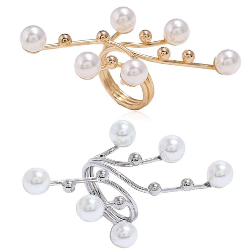 1PC Exaggeration Double Layer Large Pearl Rings Rings Gifting By Julia M