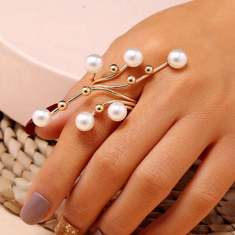 1PC Exaggeration Double Layer Large Pearl Rings Rings Gifting By Julia M