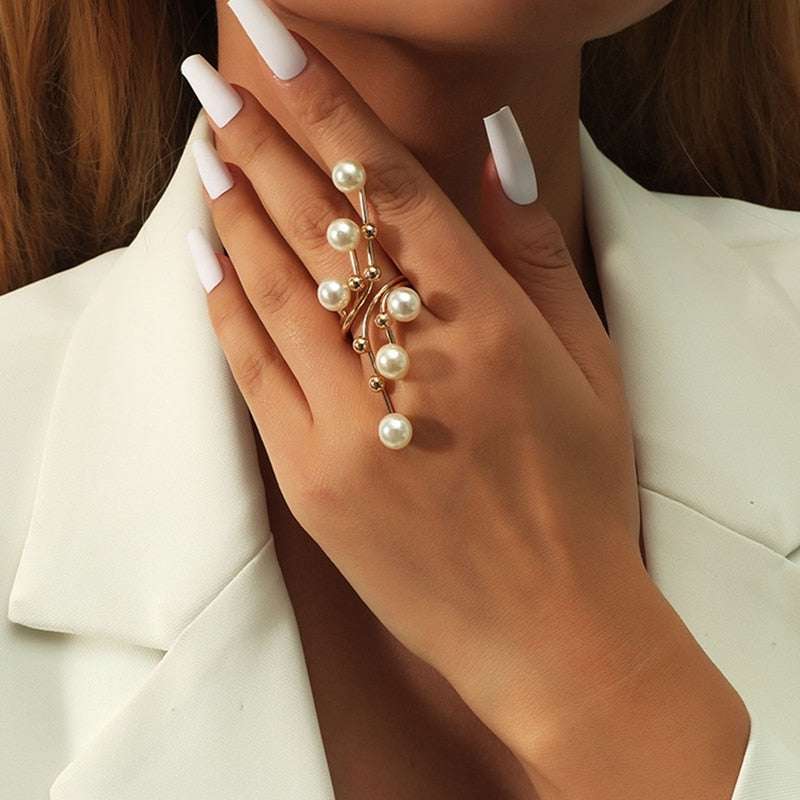 1PC Exaggeration Double Layer Large Pearl Rings Rings Gifting By Julia M