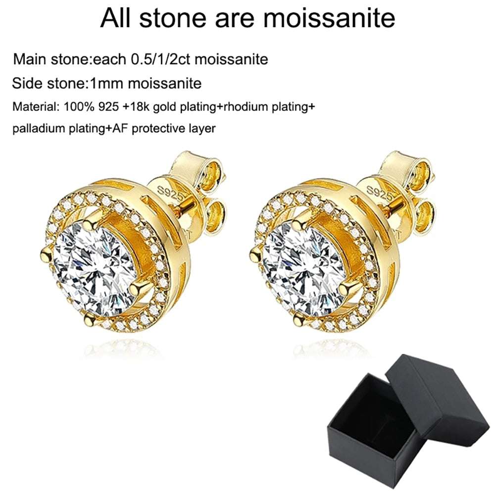 2 Carat Real Moissanite Stud Earrings Earrings gifting by julia m