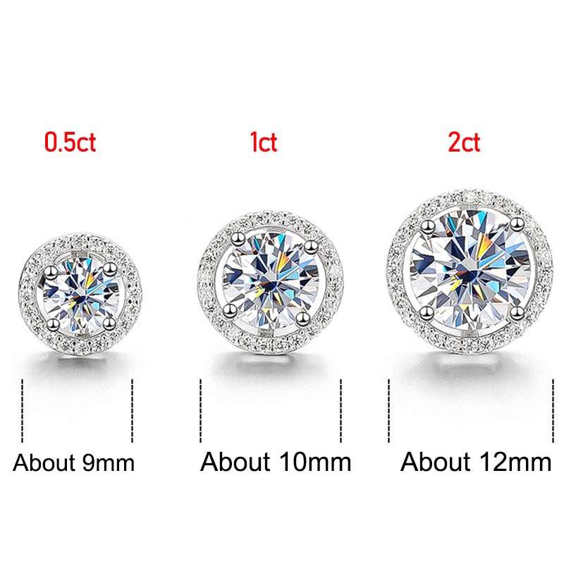 2 Carat Real Moissanite Stud Earrings Earrings gifting by julia m