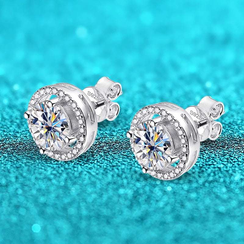 2 Carat Real Moissanite Stud Earrings Earrings gifting by julia m