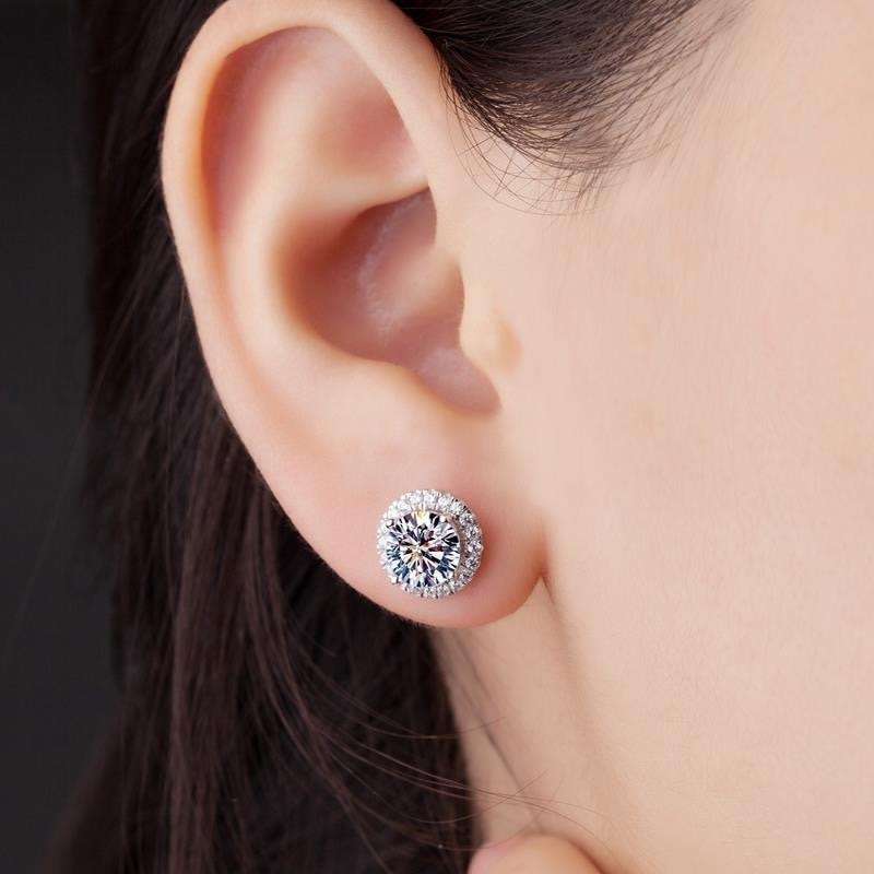 2 Carat Real Moissanite Stud Earrings Earrings gifting by julia m