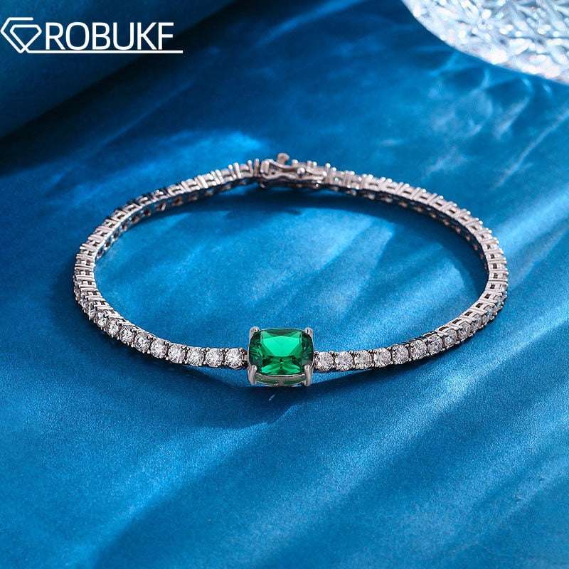 4ct Real Moissanite Tennis Bracelet on Emerald Cut Stone Bracelets gifting by julia m