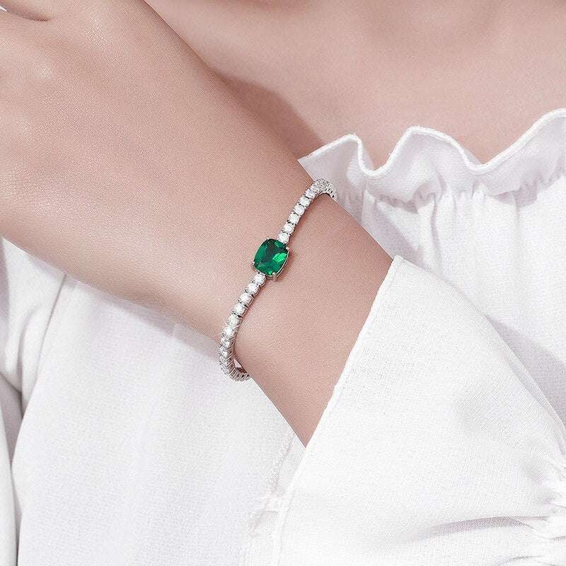 4ct Real Moissanite Tennis Bracelet on Emerald Cut Stone Bracelets gifting by julia m